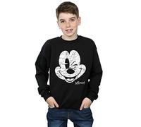 Disney Boys Mickey Mouse Distressed Face Sweatshirt 12-13 years Black