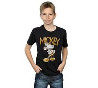 Disney Boys Mickey Mouse Distressed Ponder T-Shirt Black 5-6 Years