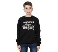 Disney Boy's Mickey Mouse Friends Faded Nostalgia Sweatshirt in Black | Size: 3-4 Years Disney Black 3-4 Years