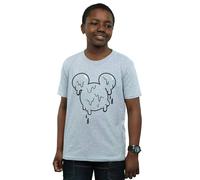 Disney Boy's Mickey Mouse Ice Cream Head T-Shirt in Grey | Size: 7-8 Years Disney Grey 7-8 Years