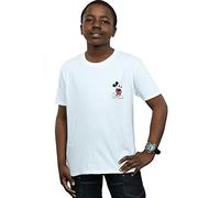 Disney Boys Mickey Mouse Kickin Retro Chest T-Shirt White 9-11 Years