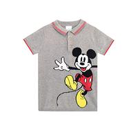 Disney Boys Mickey Mouse Polo Shirt Short Sleeve Knitted Top for Kids Grey 4-5 Years