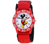 Disney Boy's 'Mickey Mouse' Quartz Plastic and Nylon Casual Watch, Color:Red (Model: WDS000516)
