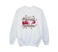 Disney Boy's Mickey Mouse Sleigh Sweatshirt in White | Size: 12-13 Years Disney White 12-13 Years
