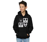 Disney Boys Mickey Mouse Smiling Squares Hoodie Black 9-11 Years