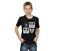 Disney Boys Mickey Mouse Smiling Squares T-Shirt Black 9-11 Years