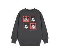 Disney Boy's Mickey Mouse Squares Sweatshirt | Boys Charcoal | Official in Grey | Size: 18-24 m Disney Grey 18-24 m