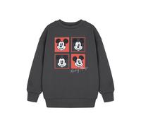 Disney Boy's Mickey Mouse Squares Sweatshirt | Boys Charcoal | Official in Grey | Size: 5-6 Years Disney Grey 5-6 Years