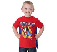 Disney Boys' Mickey Mouse Super Short Sleeve Cape T-Shirt - Red - 5 Years