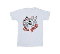 Disney Boy's Mike Wazowski Graffiti T-Shirt in White | Size: 5-6 Years Disney White 5-6 Years