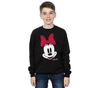 Disney Boys Minnie Mouse Distressed Face Sweatshirt Black 7-8 Years
