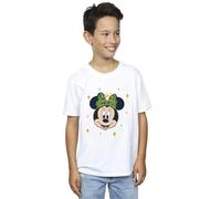 Disney Boy's Minnie Mouse Happy Christmas T-Shirt in White | Size: 7-8 Years Disney White 7-8 Years