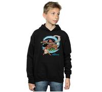 Disney Boy's Moana & Maui Wave Hoodie in Black | Size: 5-6 Years Disney Black 5-6 Years