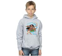 Disney Boy's Moana & Maui Wave Hoodie in Grey | Size: 9 Years Disney Grey 9 Years