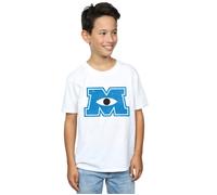 Disney Boy's Monsters University Monster M T-Shirt in White | Size: 7-8 Years Disney White 7-8 Years