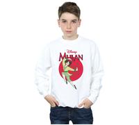 Disney Boy's Mulan Dragon Circle Sweatshirt in White | Size: 12-13 Years Disney White 12-13 Years