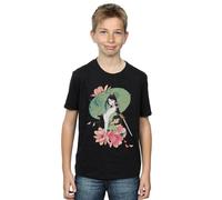 Disney Boy's Mulan Magnolia Collage T-Shirt in Black | Size: 5-6 Years Disney Black 5-6 Years