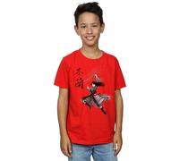 Disney Boy's Mulan Movie Sword Jump T-Shirt in Red | Size: 12-13 Years Disney Red 12-13 Years