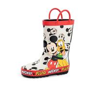 Disney Boys Multicoloured Mickey & Pluto Wellington Boots with Handles - 10 UK Child