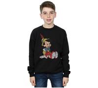 Disney Boy's Pinocchio Classic Pinocchio Sweatshirt in Black | Size: 9 Years Disney Black 9 Years
