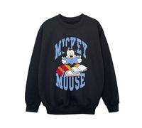 Disney Boy's Reading Books Mickey Mouse Sweatshirt in Black | Size: 12-13 Years Disney Black 12-13 Years