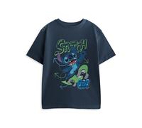 Disney Lilo & Stitch Boys Navy Blue T-Shirt | Short Sleeve Stitch 626 Graphic Tee | Classic Cartoon Apparel Movie Merchandise | Kids Casual Wear Top - 13-14 Years
