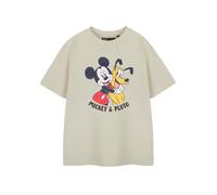 Disney Boys Beige Mickey & Pluto Short Sleeved T-Shirt - 2-3 Years