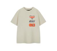 Disney Boy's Short Sleeved T-Shirt | Boys Oatmeal | Official Merch in Beige | Size: 5-6 Years Disney Beige 5-6 Years