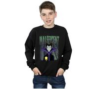 Disney Boy's Sleeping Beauty Maleficent Montage Sweatshirt in Black | Size: 12-13 Years Disney Black 12-13 Years
