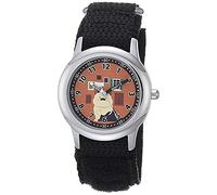 Disney Boys' Stainless Steel Japanese Quartz Watch with Nylon Strap, Black, 16 (Model: WDS000954), Black, Quartz Watch