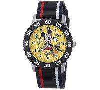 Disney Boys' Stainless Steel Japanese Quartz Watch with Nylon Strap, Black, 16 (Model: WDS000982)