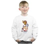 Disney Boy's Star Wars The Rise Of Skywalker Droids Illustration Sweatshirt in White | Size: 12-13 Years Disney White 12-13 Years