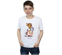 Disney Boy's Star Wars The Rise Of Skywalker Droids Illustration T-Shirt in White | Size: 12-13 Years Disney White 12-13 Years