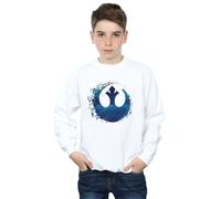 Disney Boy's Star Wars The Rise Of Skywalker Resistance Symbol Wave Sweatshirt in White | Size: 12-13 Years Disney White 12-13 Years