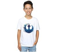 Disney Boy's Star Wars The Rise Of Skywalker Resistance Symbol Wave T-Shirt in White | Size: 12-13 Years Disney White 12-13 Years