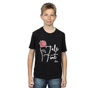 Disney Boys Tale As Old As Time Rose T-Shirt Black 7-8 Years