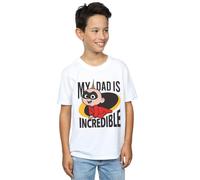 Disney Boy's The Incredibles My Dad Mr Incredible T-Shirt in White | Size: 9 Years Disney White 9 Years