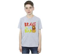 Disney Boy's The Lion King Brave Like Dad T-Shirt in Grey | Size: 5-6 Years Disney Grey 5-6 Years