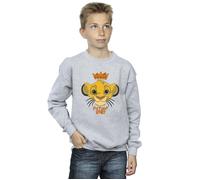 Disney Boy's The Lion King Future King Sweatshirt in Grey | Size: 5-6 Years Disney Grey 5-6 Years