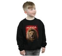 Disney Boy's The Lion King Movie Mufasa Poster Sweatshirt in Black | Size: 7-8 Years Disney Black 7-8 Years