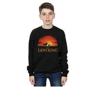 Disney Boy's The Lion King Movie Sunset Logo Sweatshirt in Black | Size: 3-4 Years Disney Black 3-4 Years