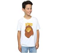 Disney Boy's The Lion King Mufasa King T-Shirt in White | Size: 5-6 Years Disney White 5-6 Years