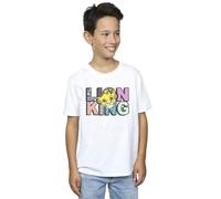 Disney Boy's The Lion King Pattern Logo T-Shirt in White | Size: 7-8 Years Disney White 7-8 Years