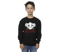 Disney Boy's The Lion King Simba Face Champion Sweatshirt in Black | Size: 5-6 Years Disney Black 5-6 Years