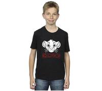 Disney Boy's The Lion King Simba Face Champion T-Shirt in Black | Size: 9 Years Disney Black 9 Years