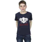 Disney Boy's The Lion King Simba Face Champion T-Shirt in Navy | Size: 5-6 Years Disney Navy 5-6 Years