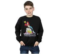 Disney Boy's The Little Mermaid Sea Friend Sweatshirt in Black | Size: 7-8 Years Disney Black 7-8 Years