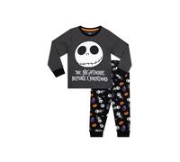 Disney Boy's The Nightmare Before Christmas Jack Skellington Pyjamas in Grey | Size: 10-11 Years Disney Grey 10-11 Years