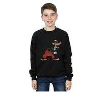 Disney Boy's Three Little Pigs Big Bad Wolf Sweatshirt in Black | Size: 12-13 Years Disney Black 12-13 Years