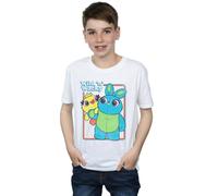 Disney Boy's Toy Story 4 Duck & Bunny Wild & Wacky T-Shirt in White | Size: 9 Years Disney White 9 Years